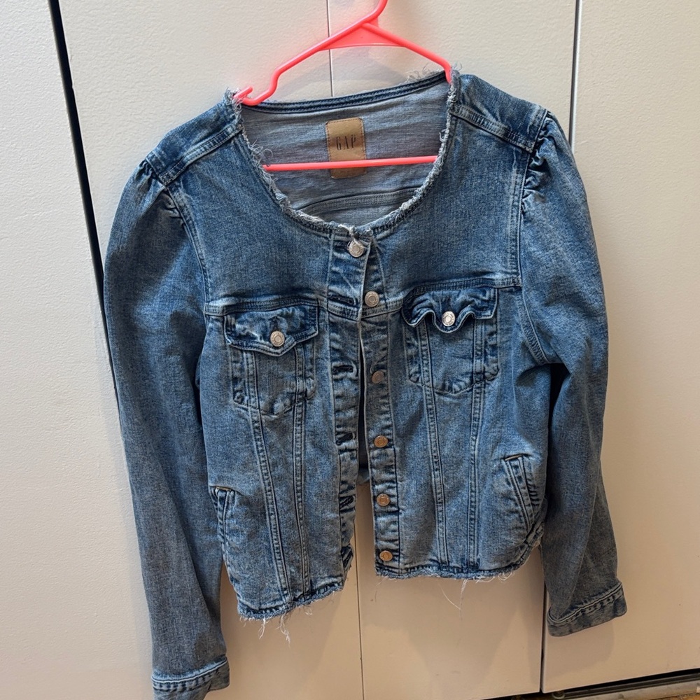 Worn GAP Cropped Icon Denim Jacket for Women